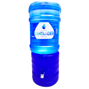 Dispensador de agua azul + envase + agua ozonizada Santander 20 lt.