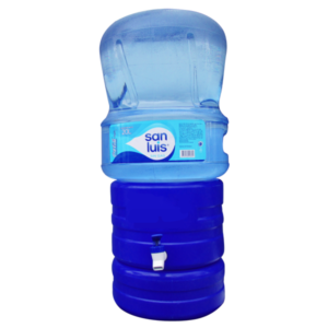 Dispensador de agua azul + envase + agua San Luis 20 litros