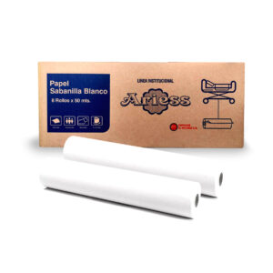 Papel Sabanilla Ariess 50 x 50 Caja 8 Rollos