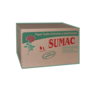 Papel toalla Sumac Interfoliado Ecológico 200 Hojas Caja de 20 Paquetes